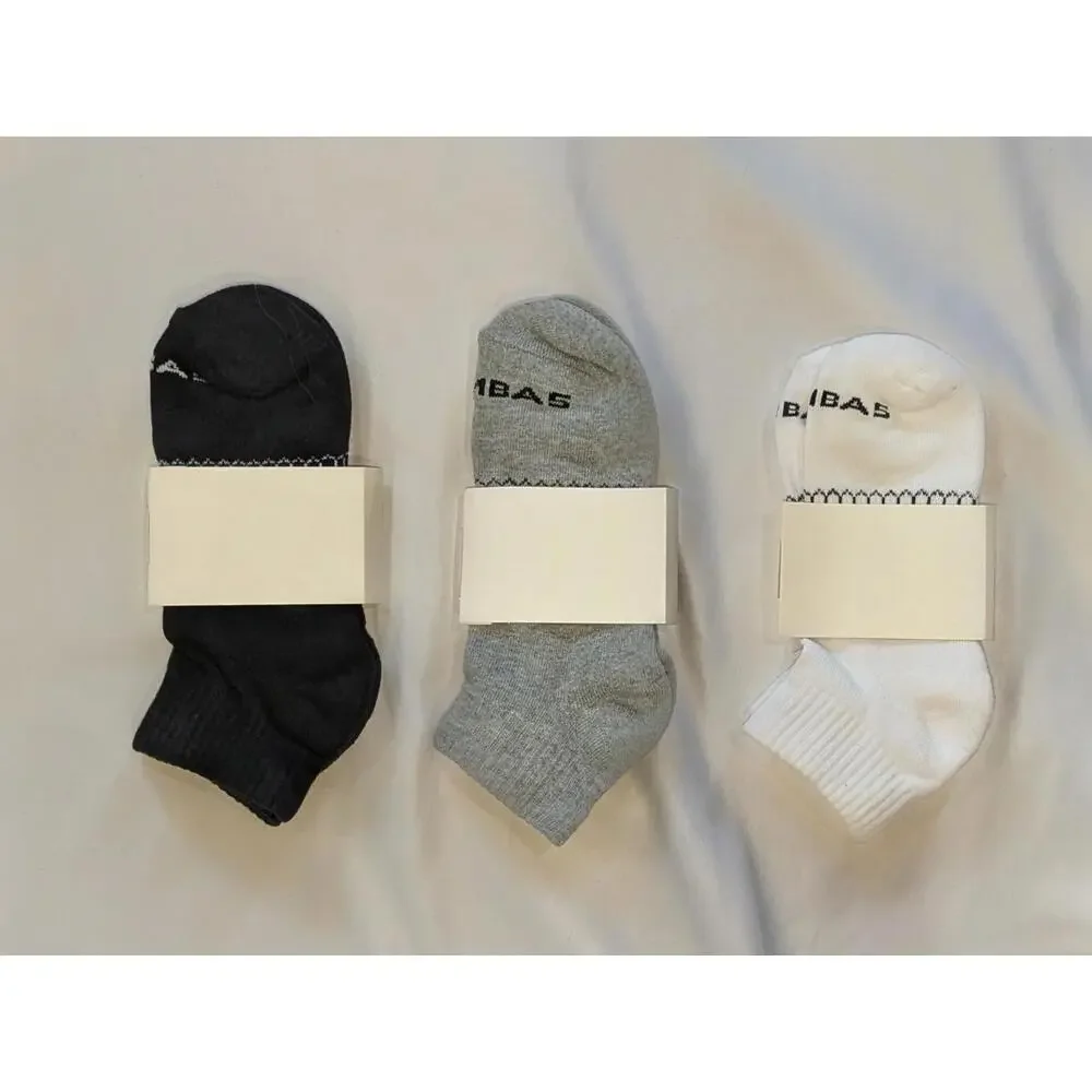 Bombas Ankle Socks LARGE – 3-Pair Bundle Black Gray White Honeycomb Cushioned